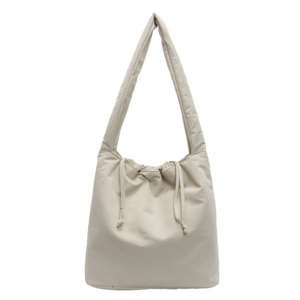 Lightweight Nylon Drawstring Shoulder Tote Bag