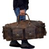 50L Large Capacity Genuine Leather Travel Duffle Bag