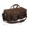 50L Large Capacity Genuine Leather Travel Duffle Bag