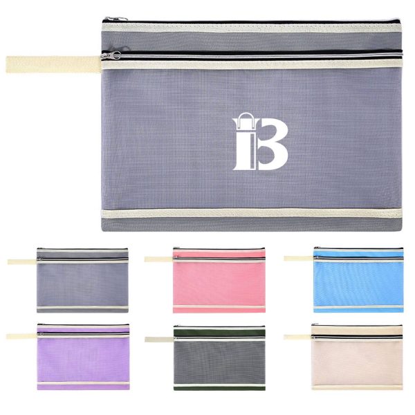 Letter Size Zipper Nylon Mesh File Pouch