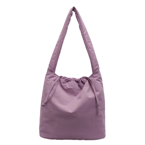 Lightweight Nylon Drawstring Shoulder Tote Bag