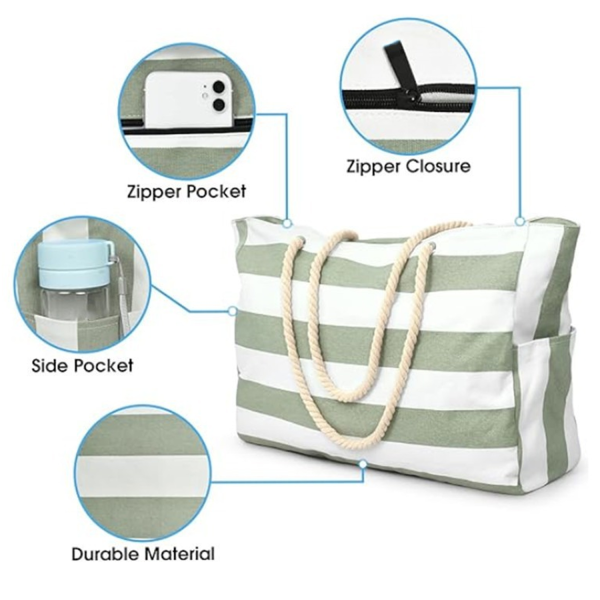 Large Capacity Canvas Travel Tote Bag