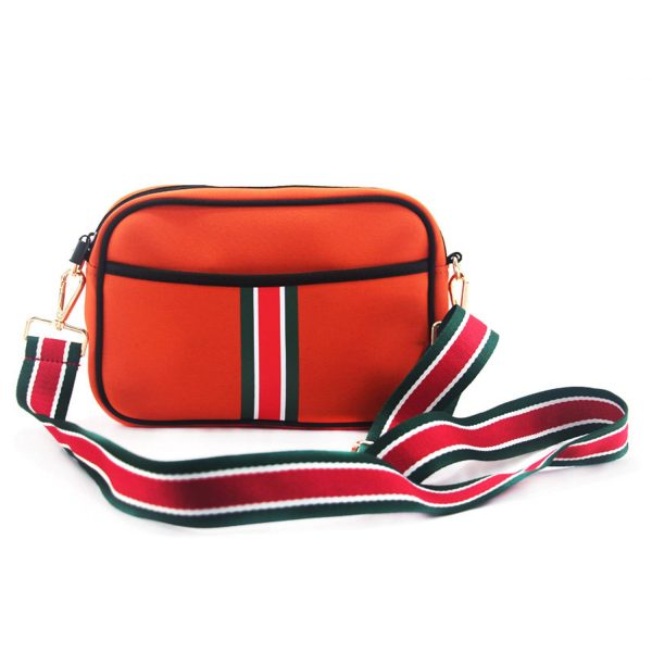 Zippered Neoprene Crossbody Bag w/ Adjustable Strap