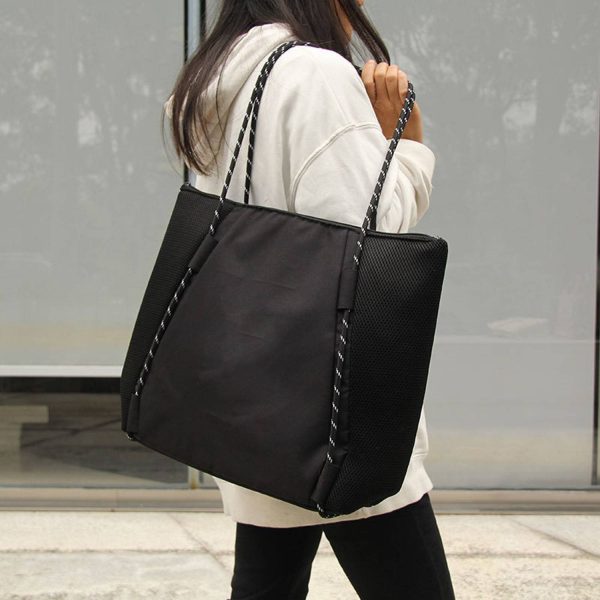 Adjustable Handle Outdoor Polyester Mesh Tote Bag