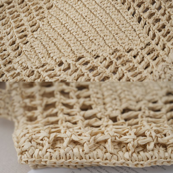 Paper Rope Woven Crochet Beach Tote Bag