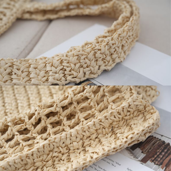 Paper Rope Woven Crochet Beach Tote Bag