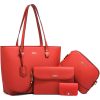 4PCS PU Leather Women Vintage Minimalist Handbag Set