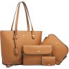 4PCS PU Leather Women Vintage Minimalist Handbag Set