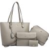 4PCS PU Leather Women Vintage Minimalist Handbag Set