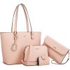 4PCS PU Leather Women Vintage Minimalist Handbag Set