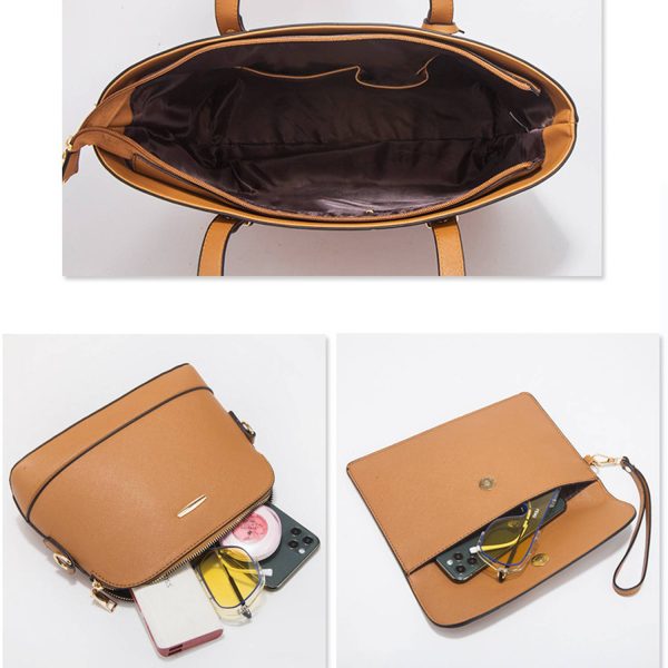 4PCS PU Leather Women Vintage Minimalist Handbag Set