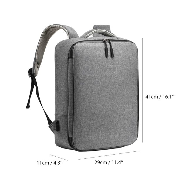 35L Polyester Waterproof Business Backpack w/ USB Port