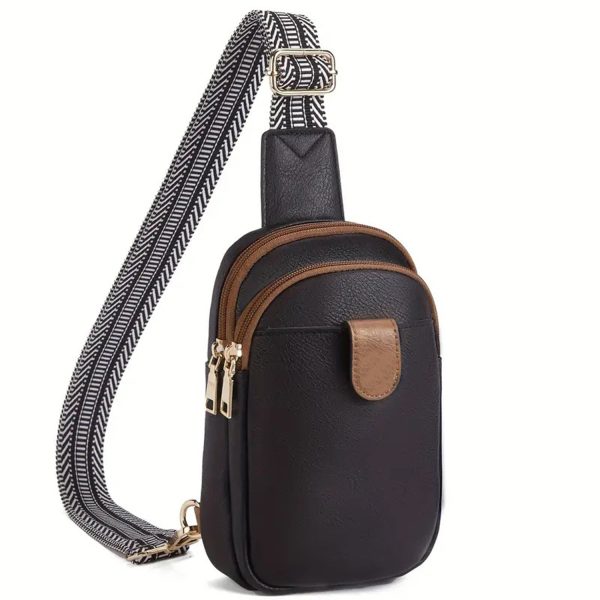 Adjustable PU Leather Crossbody Chest Bag