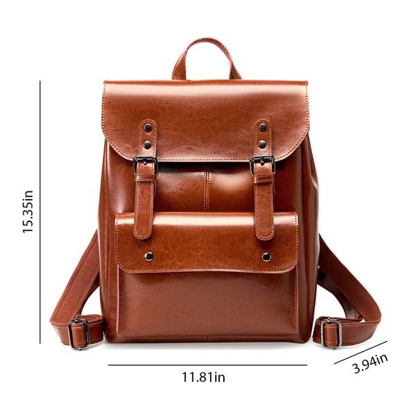 Women Travel Genuine Leather Backpack