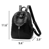 Waterproof PU Leather Double Zipper Backpack