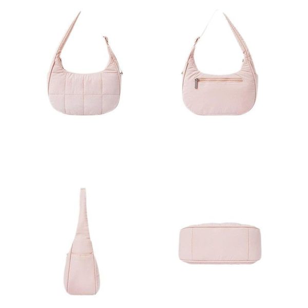 Quilted Puffer Nylon Adjustable Strap Shoulder Bag