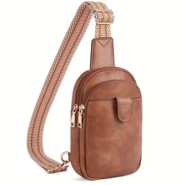 Adjustable PU Leather Crossbody Chest Bag
