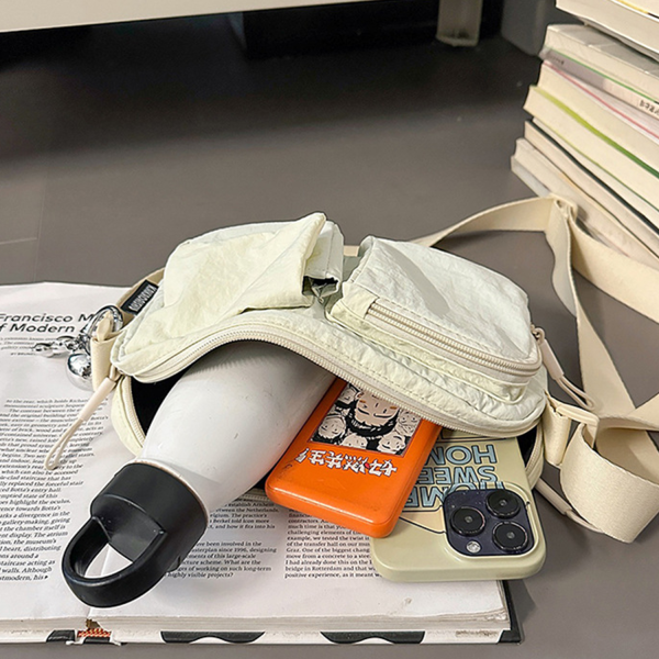Lightweight Nylon Water-Resistant Crossbody Sling Bag