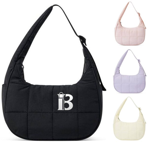 Quilted Puffer Nylon Adjustable Strap Shoulder Bag