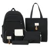 4 Pcs Large Capacity Nylon School Backpack Set