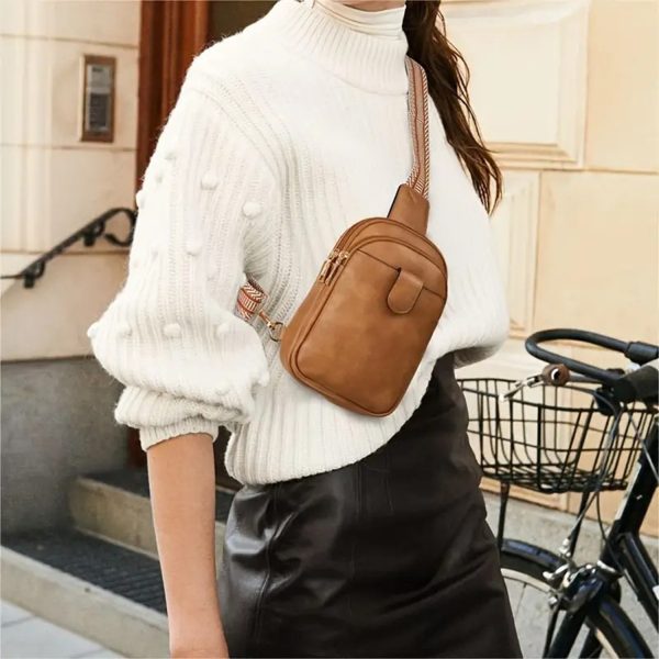 Adjustable PU Leather Crossbody Chest Bag