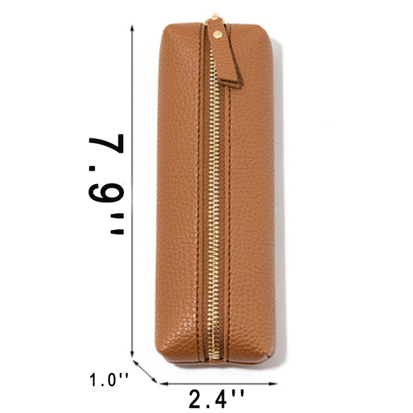 PU Leather Zipper Pencil Pouch