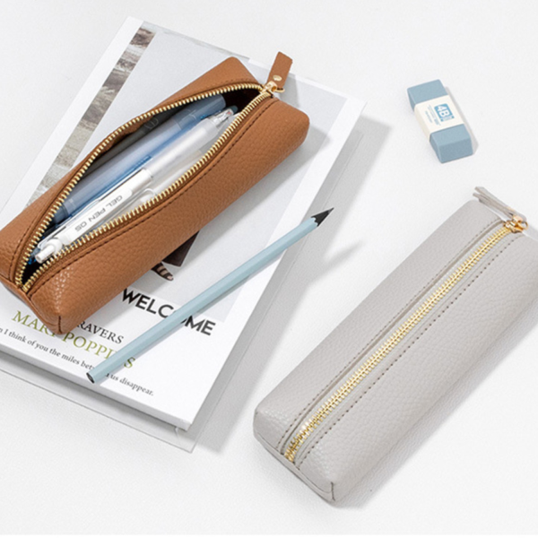 PU Leather Zipper Pencil Pouch