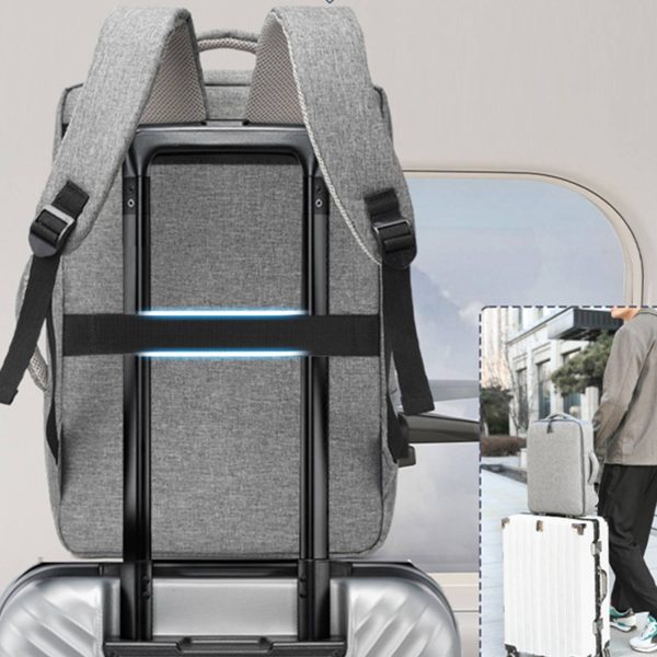 35L Polyester Waterproof Business Backpack w/ USB Port