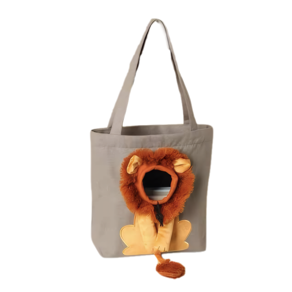 43338b50-e039-4d4c-9c46-e6ff1039d4f5_4.png Adjustable Lion Design Canvas Pet Cat Carrier Bag