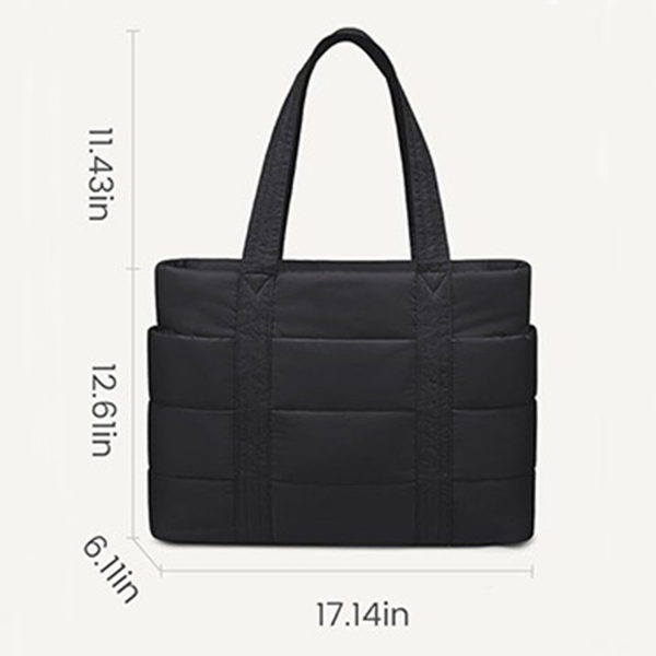 15.6 Inch Lightweight Nylon Puffer Laptop Tote Bag