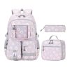 3Pcs Kids Waterproof Oxford Backpack w/Lunch Bag Pencil Case