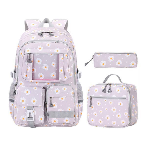 3Pcs Kids Waterproof Oxford Backpack w/Lunch Bag Pencil Case
