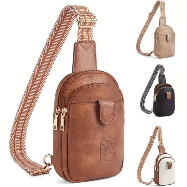 Adjustable PU Leather Crossbody Chest Bag