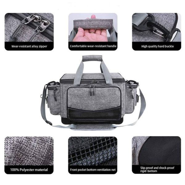 Large Capacity Polyester Waterproof Fishing Tackle Bag