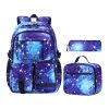 3Pcs Kids Waterproof Oxford Backpack w/Lunch Bag Pencil Case