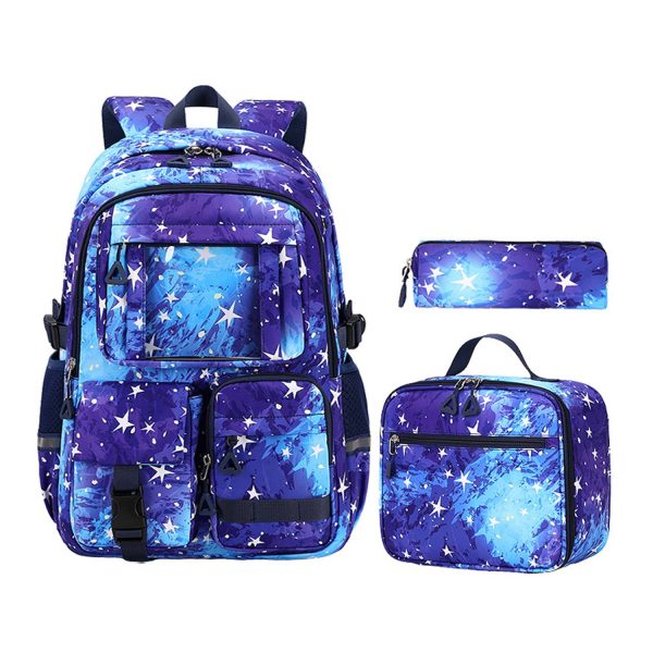 3Pcs Kids Waterproof Oxford Backpack w/Lunch Bag Pencil Case