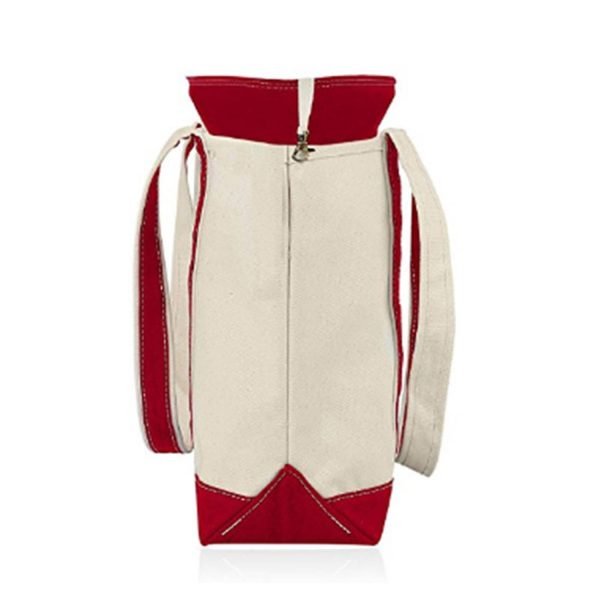 Two Tone Magnetic Snap Canvas Tote Bag