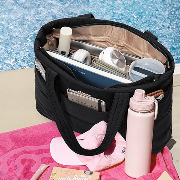 15.6 Inch Lightweight Nylon Puffer Laptop Tote Bag