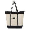 Two Tone Magnetic Snap Canvas Tote Bag