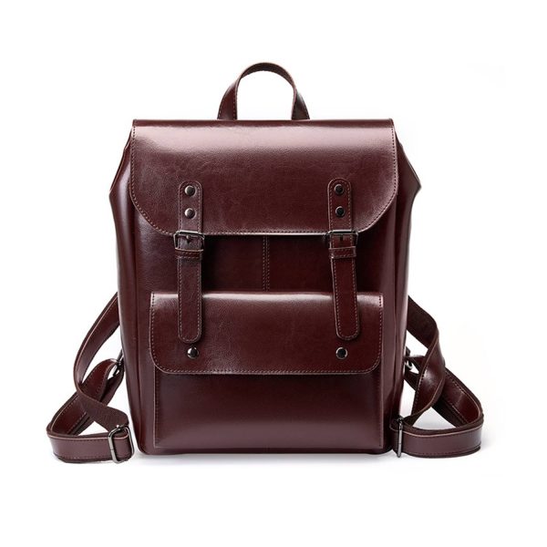 Women Travel Genuine Leather Backpack