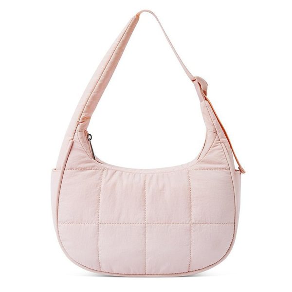 Quilted Puffer Nylon Adjustable Strap Shoulder Bag