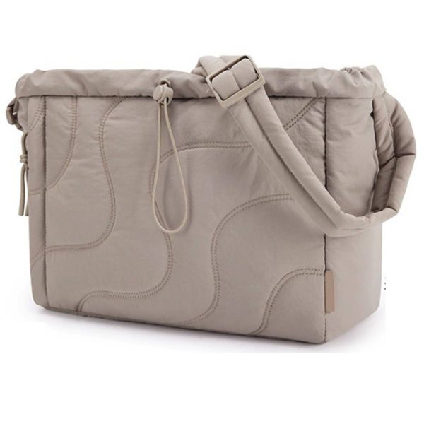 Adjustable Strap Puffer Quilted Nylon Tote Bag