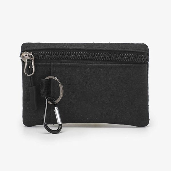 Compact Oxford Zipper Purse Pouch w/ Key Ring