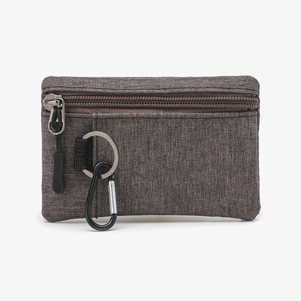 Compact Oxford Zipper Purse Pouch w/ Key Ring