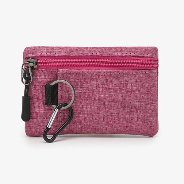 Compact Oxford Zipper Purse Pouch w/ Key Ring