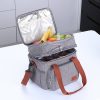 17L Double Deck Oxford Insulated Lunch Cooler Tote Bag
