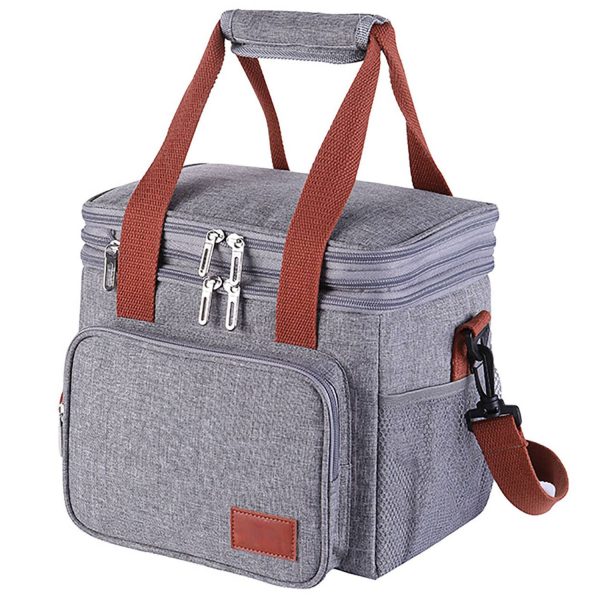 17L Double Deck Oxford Insulated Lunch Cooler Tote Bag