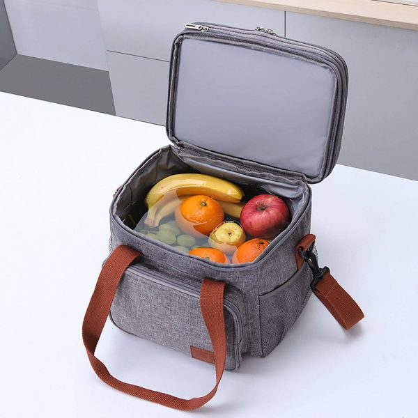 17L Double Deck Oxford Insulated Lunch Cooler Tote Bag