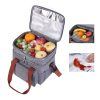 17L Double Deck Oxford Insulated Lunch Cooler Tote Bag