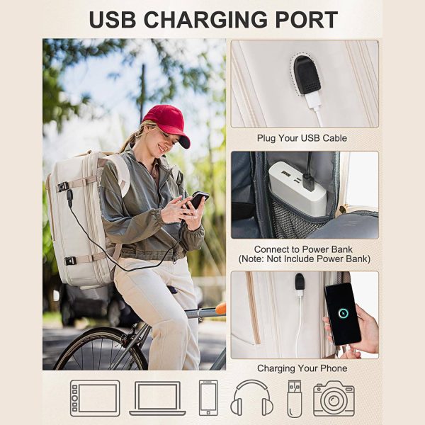 VZ813旅行背包1_1755692087609.jpg Large Capacity Nylon Travel Backpack w/ USB Port